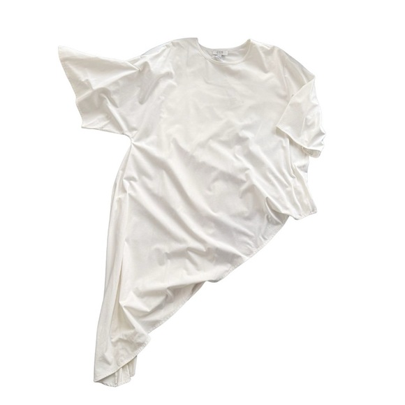 COS Cream Asymmetrical T-shirt Medium NWT - Picture 2 of 11